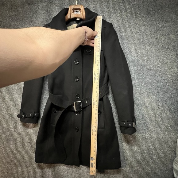 Burberry Brit Women's Rushfield Single Breasted Wool Coat Belted Size US 4 - Picture 4 of 16